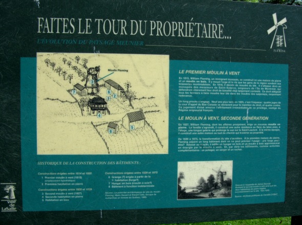Panneau explicatif pr�s du Moulin Fleming - LaSalle - Montr�al
