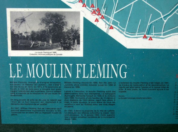 Panneau explicatif pr�s du Moulin Fleming - LaSalle - Montr�al