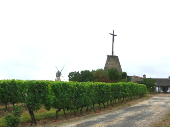 Le moulin de la Croix ? et au fond le moulin des Bleuces.