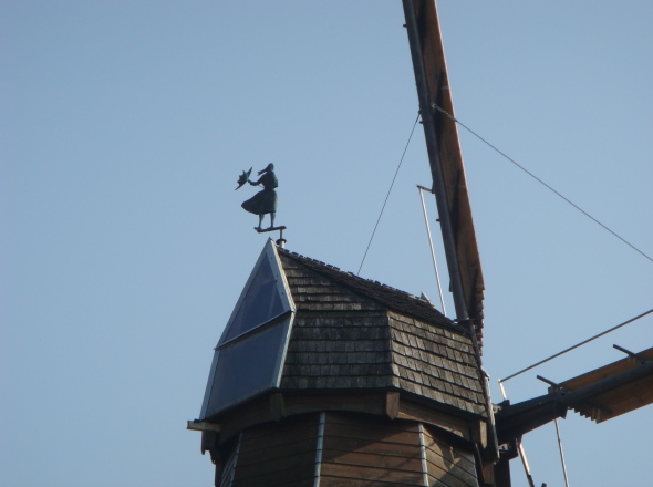 La girouette du moulin de Mlamare et le toit