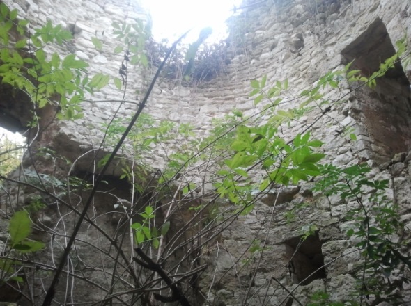 Intrieur de la tour du moulin de la Valroy