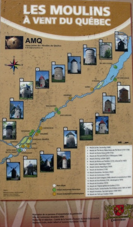 18 Moulins à vent faisant partie du Patrimoine du Québec