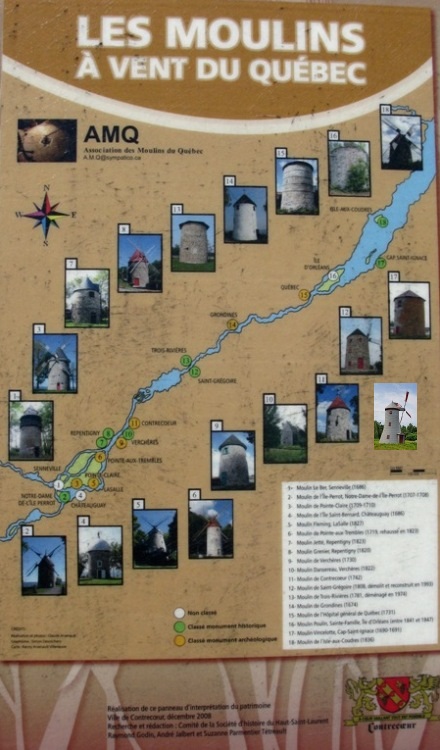 18 Moulins � vent faisant partie du Patrimoine du Qu�bec