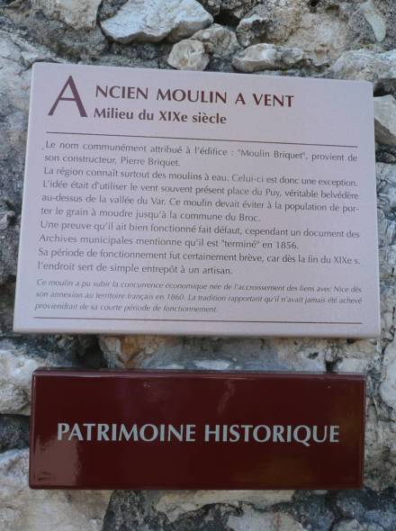 Plaque d'information sur le mouln