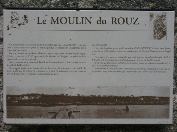Panneau explicatif du Moulin du Rouz  Concarneau